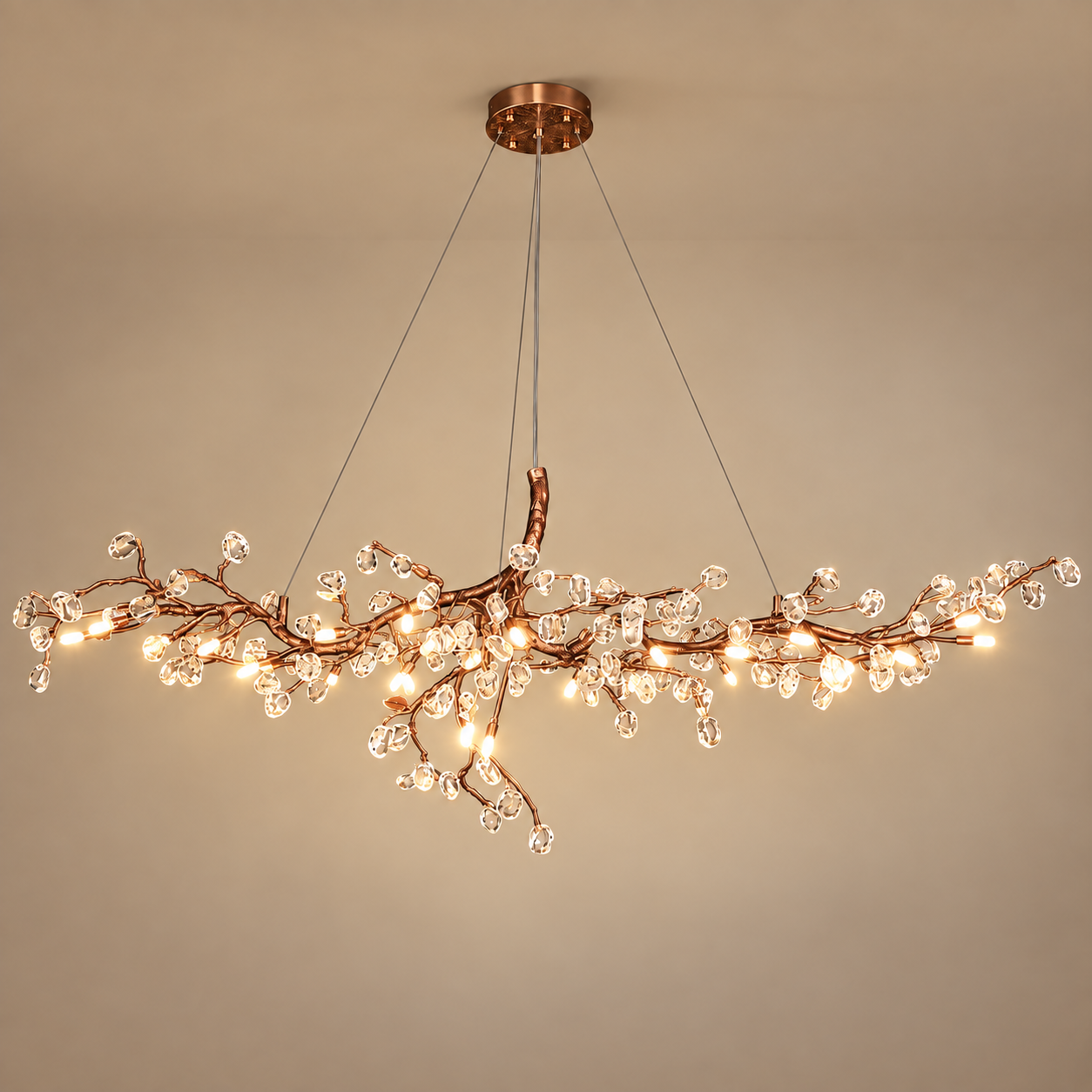 Levarenvale luxury branch chandelier with handcrafted metal frame and crystal accents
