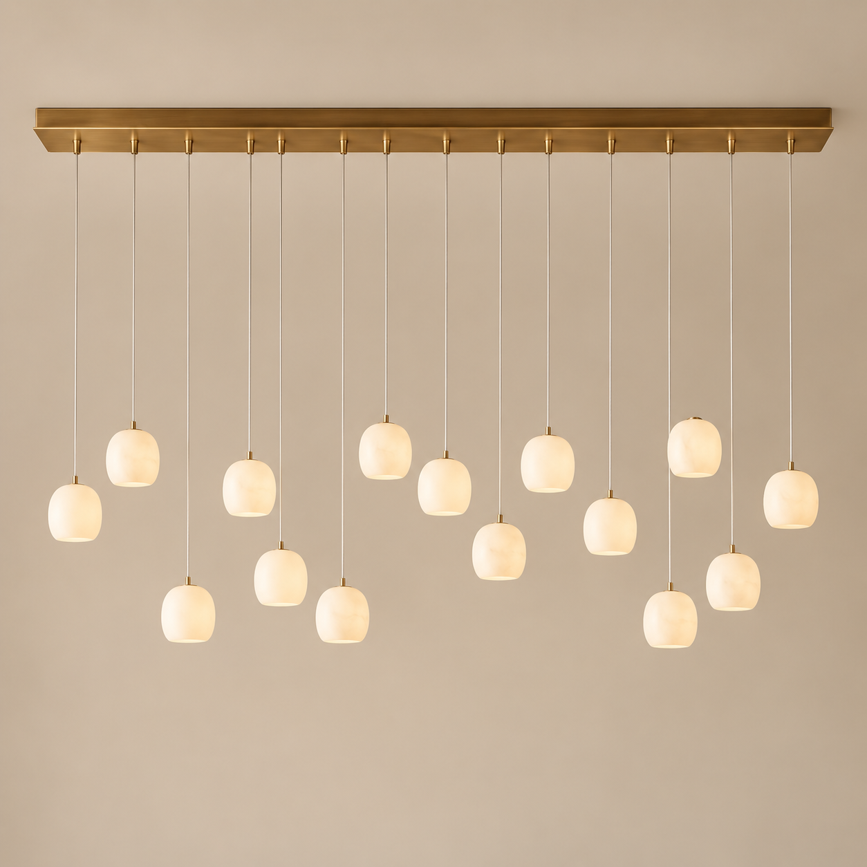 Noreniridge 15-light linear custom alabaster chandelier