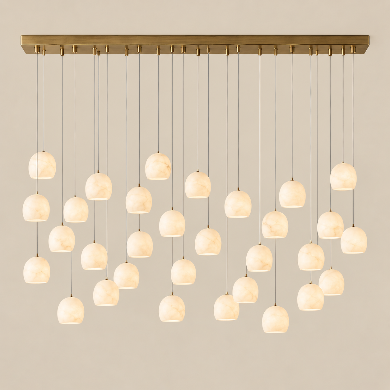 Noreniridge 30-light linear multi-light alabaster chandelier