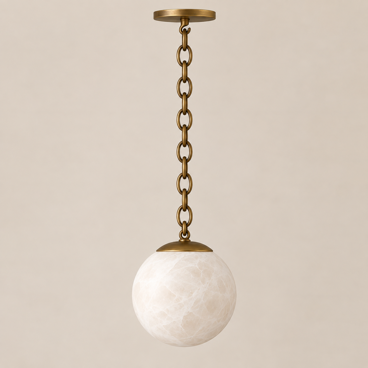 Ravrenine single alabaster globe pendant light